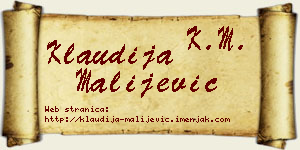 Klaudija Malijević vizit kartica